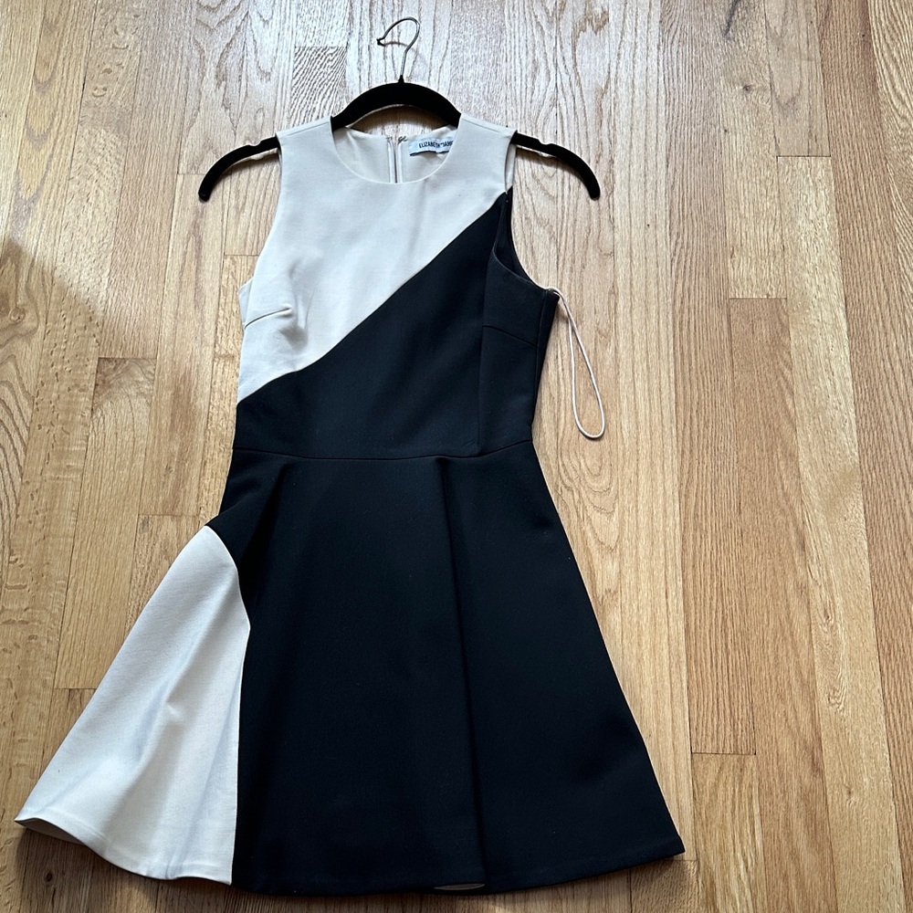 Elizabeth and James Black and Cream Mini Dress